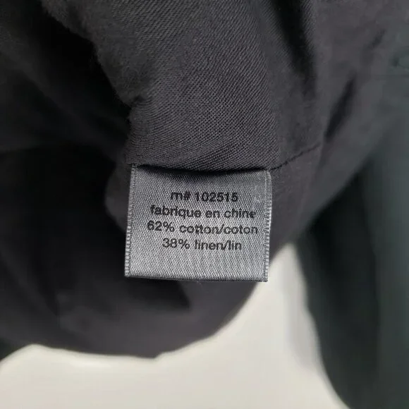 John Varvatos Collection Asymmetrical Moto Jacket Black Linen Cotton Size 54/L - Picture 8 of 11